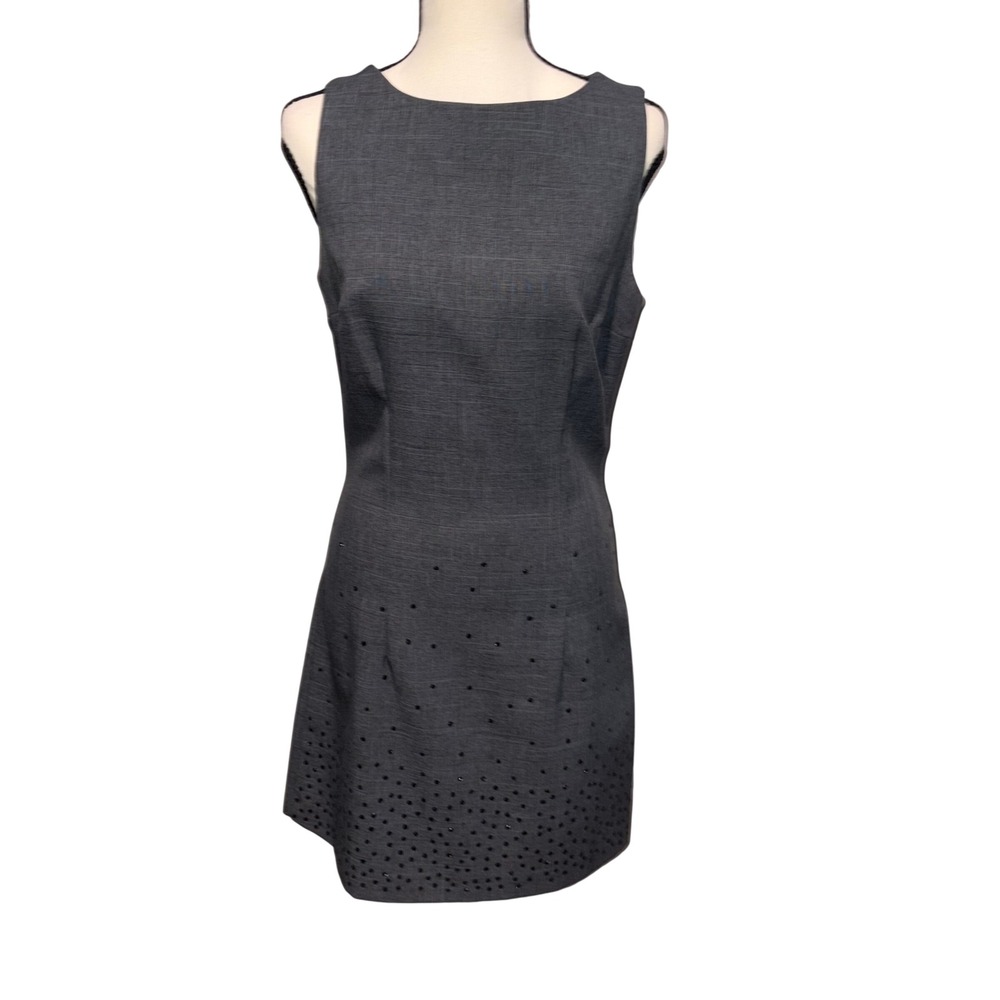 Vintage Mini Dress Womens 9 Grey Sparkle Sleeveless Shift I.N. San Francisco